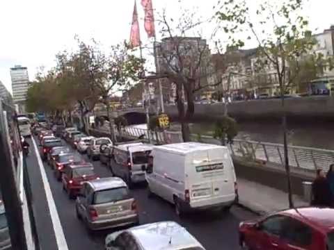Dublin, Ireland, Double-Decker Bus Tour at Rush Hour