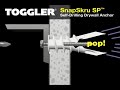 How to install on drywall using the SnapSkru Self-Drilling Drywall Anchor. When a screw is installed, the anchor splits symmetrically to lock the anchor securely on the drywall. It holds significantly more than other metal or plastic self-drilling anchors and works with a large range of screw sizes and lengths. For more information, visit: www.toggler.com