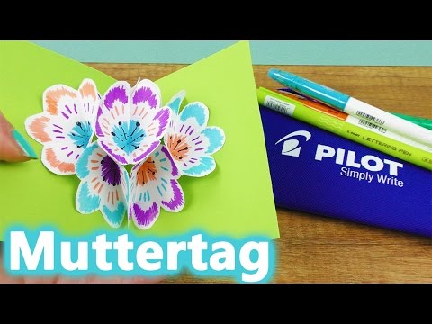 DIY Muttertagskarte 🌸 3D Pop Up Blumenstrauß für den Muttertag | Pilot Pen Frixion DIY | Werbung*