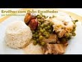 receita de ervilhas com ovos escalfados