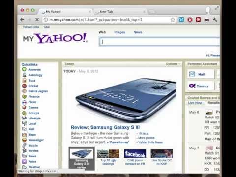 how to make yahoo india my homepage