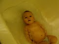Our 4 month old just discovered how to splash in the tub and can't stop!  It's just as much fun for mom and dad.