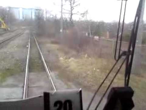 Tramwaj. Jazda Trawmajem MPK Łódź. Widok z perspektywy Motorniczego