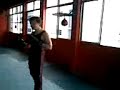 Peter shows the savate push kick