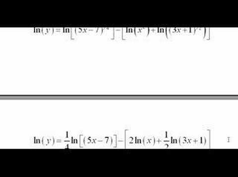 Logarithmic Differentiation, Part 1 ...