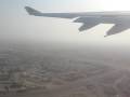 Emirates Airbus A330-200 take-off from Dubai - window view