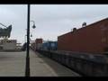 BNSF #4590 Meets Stacktrain With NS OLS Unit, Joliet IL.