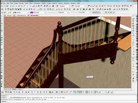 Hand rail Design with StairDesigner and Progecad