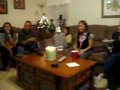 karaoke. adults - Ate Loren's turn.