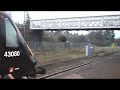 Grand Central HSTs 43080 and 43067 arrive and depart Eaglescliffe station on Valenties day 2008.