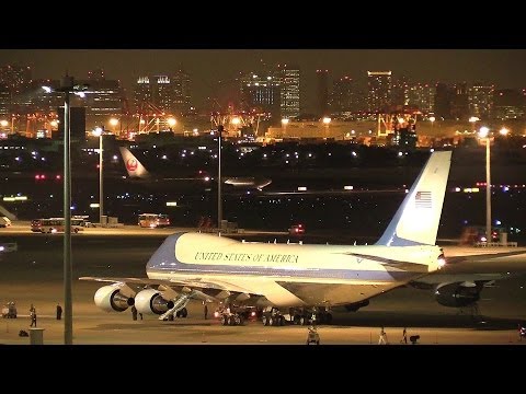 Welcome!!! President Obama VC-25 92-9000 オバマ大統領来日 羽田空港 エアフォースワン