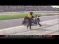 Marty Roth IRL Kansas hits a pit crew guy