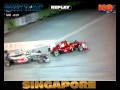 Hamilton and Massa crash Singapore 2011