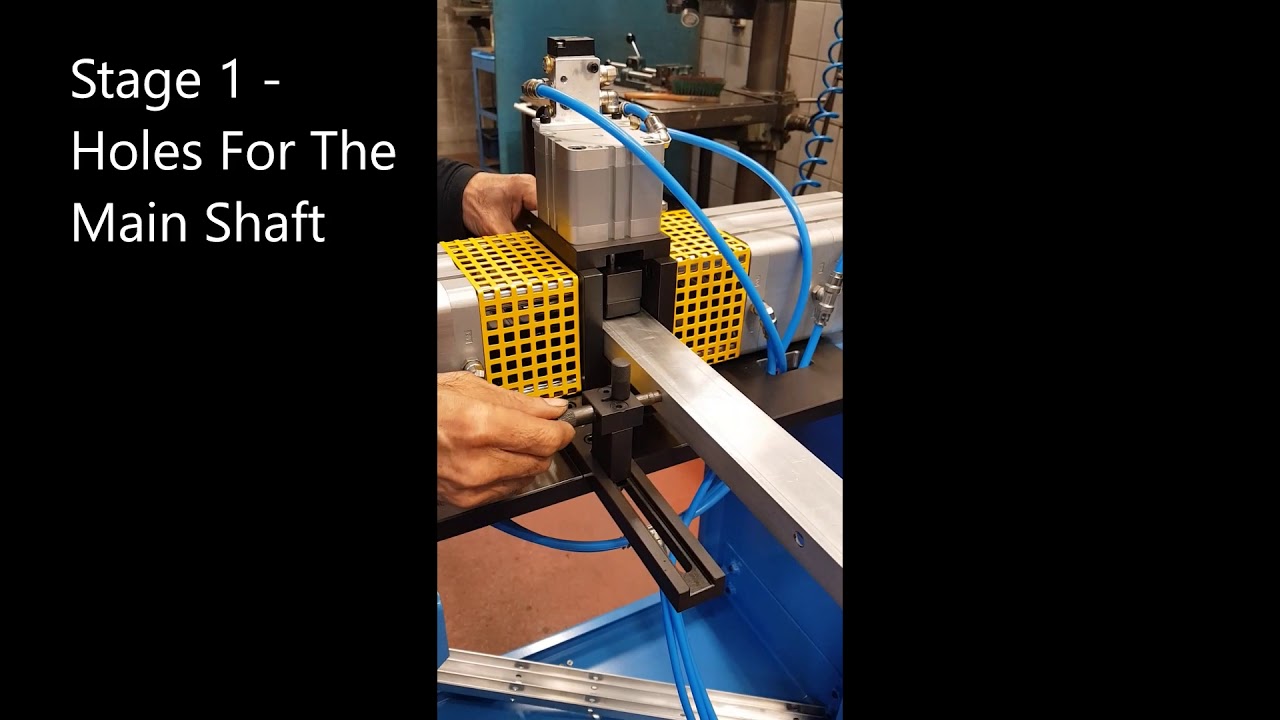 Horizontal Pneumatic Punching Tool For Roller Track / Glass Panel 