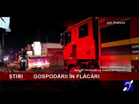 Incendiu puternic în comuna Scorțeni