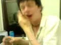 andrew taking vodka through the eye