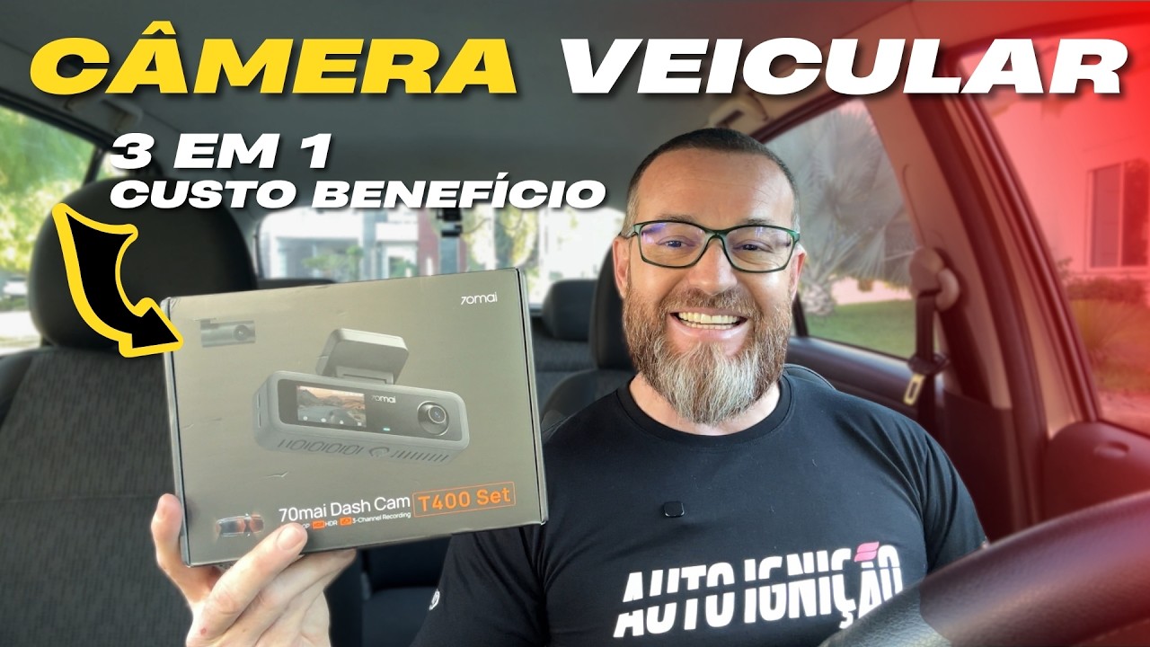 Custo Benefício 70mai T400 3 Canais: Proteção TOTAL no seu carro! Review completo