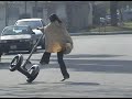 super hot chck eats it on segway
