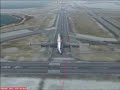 FLying the 31L ILS approach at Kennedy in a slight crosswind with rain and clouds.  United PMDG 747 400.  You'll notice that during the virtual cockpit portion of the video, the aircraft continuously calls out 