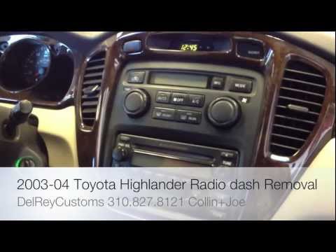 How To Remove TOYOTA HIGHLANDER RADIO diy stereo dash 2003 2004