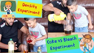 Sink or float density experiment and coke vs bleach experiment you can try at home