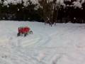 Tamiya Land Cruiser 40 in snow action