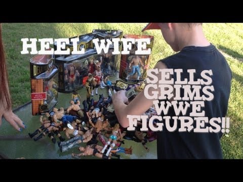 Grims Toy Show ep 470: WWE Mattel elite wrestling action figures yard sale Collection display review