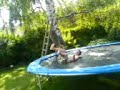 Fat guy and trampoline = complete idiot! Fat guy and trampoline = complete idiot!