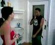 Girl kicking guy s Ass