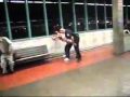 Bart Police breaking glass with drunk mans head.  Still No Doughnut!