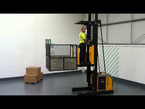 how to drive a order picker forklift