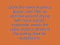 1,4-Dioxane is a useful solvent in chemistry. It is synthesized by dehydration of ethylene glycol in anti-freeze with a catalytic amount of sulfuric acid found as a liquid drain opener. After the first reaction, impurities are condensed and water is removed with sodium hydroxide, which can be found as a solid drain opener, and the product is re-distilled. A small quantity of dioxane is then burned. Dioxane is a flammable, carcinogenic organic solvent. Steps should be taken to minimize all exposure, including gloves and good ventilation. Open flames should be extinguished before performing this experiment. Dioxane can form explosive peroxides during storage, and the standard caution towards this issue is necessary. The reaction seen here is: 2*C2H6O2 (l) → C4H8O2 (g) + 2*H2O (g) (Catalyzed by H2SO4 (l))