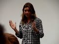 ellen pompeo speaks at unc-wilmington about the upcoming election.