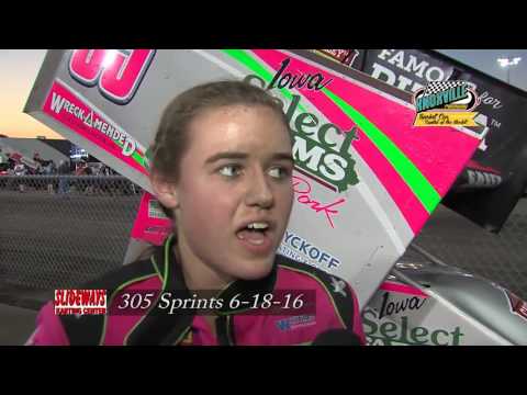 Knoxville Raceway 305 Sprint Car Highlights 6/18/16