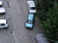 Stupid woman from Bucharest - parking a car in Romania
