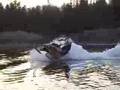 Snowmobile Water Skipping and Sinking at Babbitt, MN
