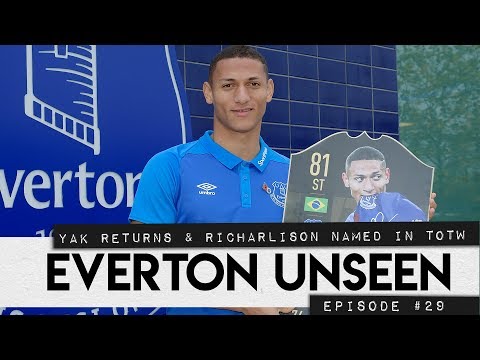 Video: EVERTON UNSEEN #29: YAK RETURNS & RICHARLISON COLLECTS FIFA 19 TOTW SHIELD!