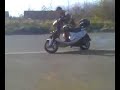 knee down on a moped knee down on a moped