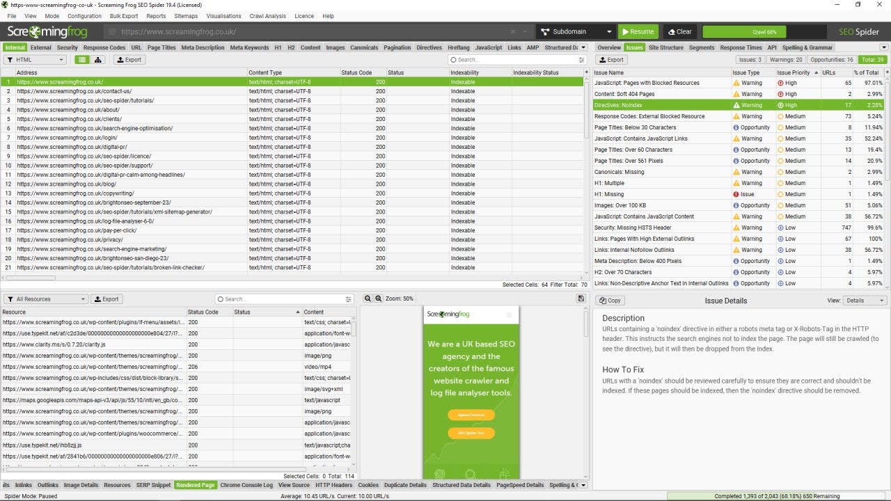Screaming Frog SEO Spider - Version 17.0