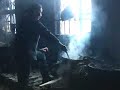 Plucking a chicken, using tar to take off feathers, China Plucking a chicken, using tar to take off feathers, China