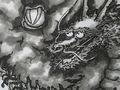 水墨画 龍 Dragon Sumi-e Flower