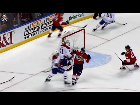 Mackenzie Weegar gets Carey Price to over commit, Vincent Trocheck has open net