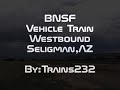 BNSF Vechicle Train Westbound Flying through Seligman,AZ