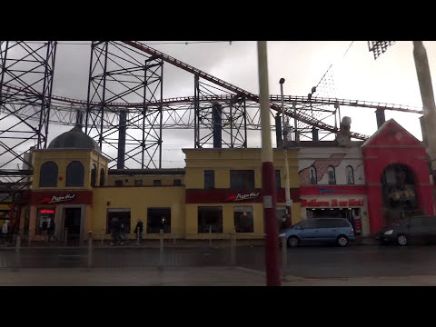 blackpool - The tramway dates back to 1885 and is one of the oldest electric tramways in the world. A winter ride from Pleasure Beach then passing through : South Pier W...
