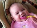 Another Milestone!  Elizabeth eats cereal