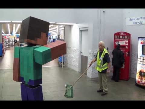 Real Life Minecraft Steve Visits Walmart