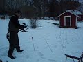 70#:n pitkäjousella Nuoli-Villan kettua. Eka reeni sitten Flu-flu-testin.