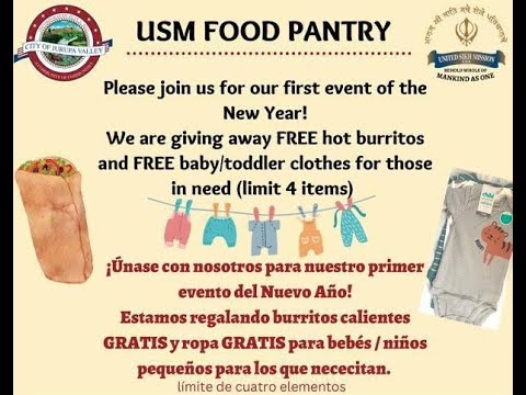 USM Food Pantry---- Giving Away Free Hot Burritos and FREE Baby/toddler Clothes