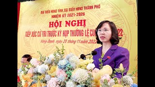 Đồng chí Trịnh Thị Minh Thanh, Phó Bí thư Tỉnh ủy, tiếp xúc cử tri phường Vàng Danh