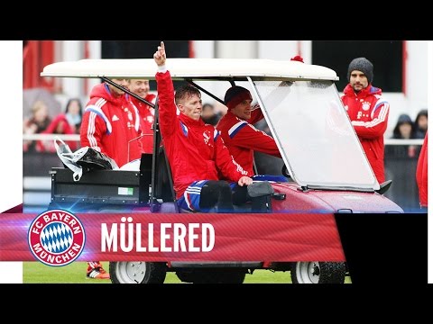 Müller drives the golf cart again